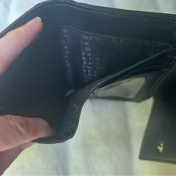 Black Pebbled Leather Large trifold Kate Spade Wallet - Picture 6 of 16